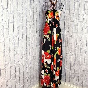 STEVEN WEAR DESIGNED BY‎ HAWAII Tropical Floral Maxi Dress Small